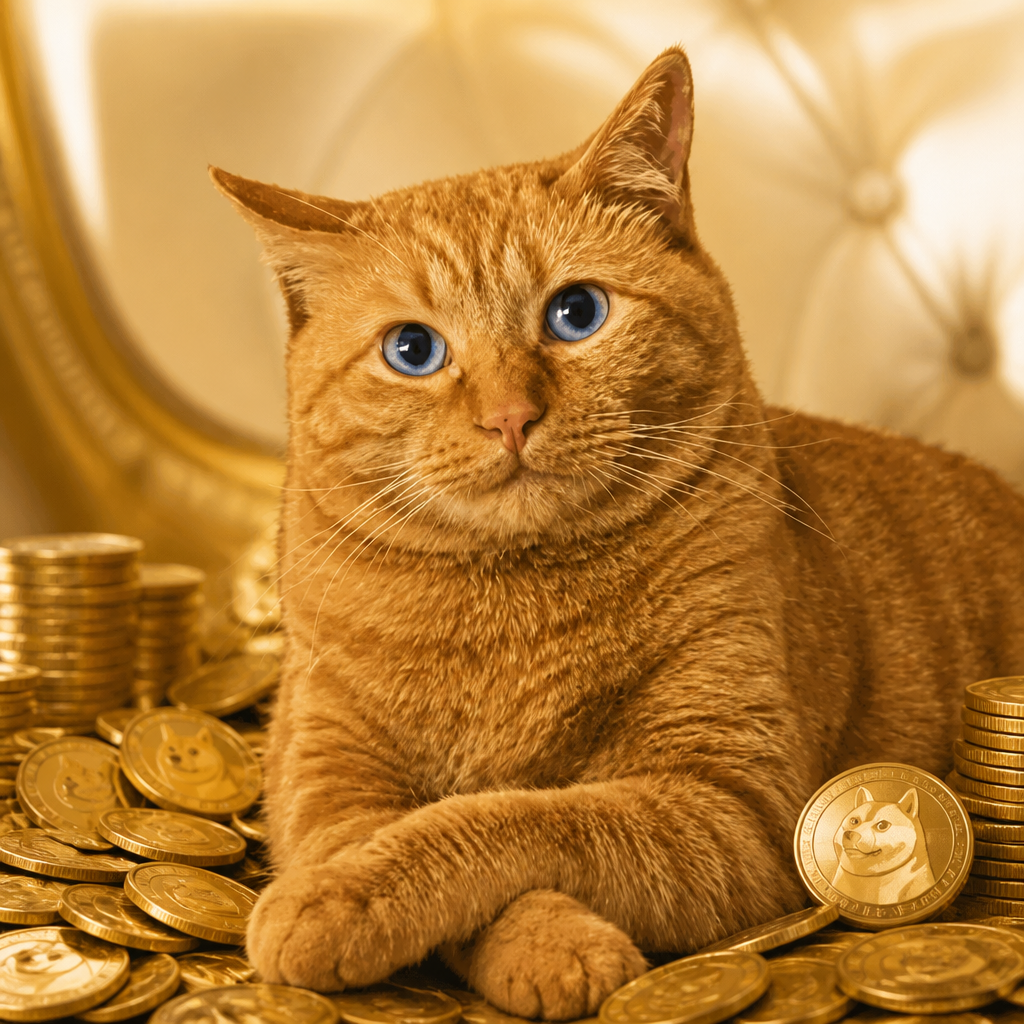 Solya The Cat with gold coins